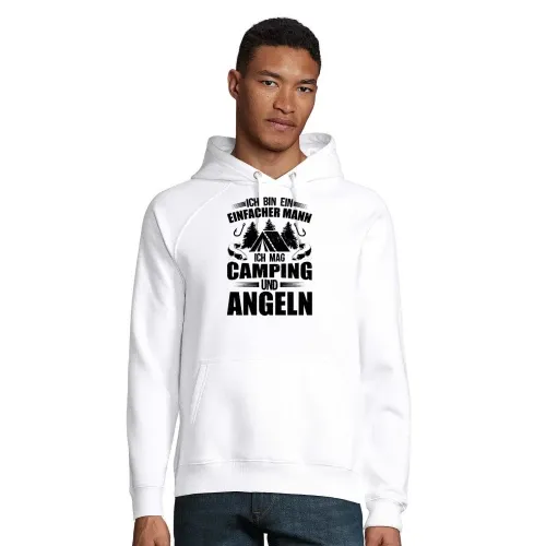Angler Camper Angeln Camping Einfacher Mann Spruch Hoodie Männer Stellar Bio