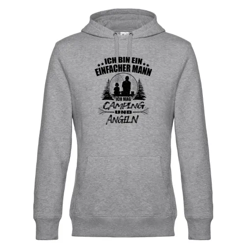 Angler Camping Camper Angeln Einfacher Mann Spruch Hoodie Männer King Hooded