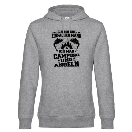 Angler Camping Camper Angeln Einfacher Mann Spruch Hoodie Männer King Hooded