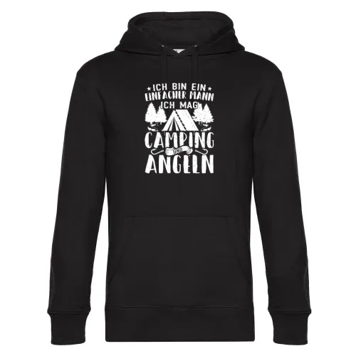 Angler Camping Einfacher Mann Spruch Camper Angeln Hoodie Männer King Hooded