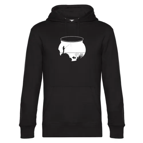 Angler im Goldfisch Glas Angeln Fischer Geschenk Hoodie Männer King Hooded