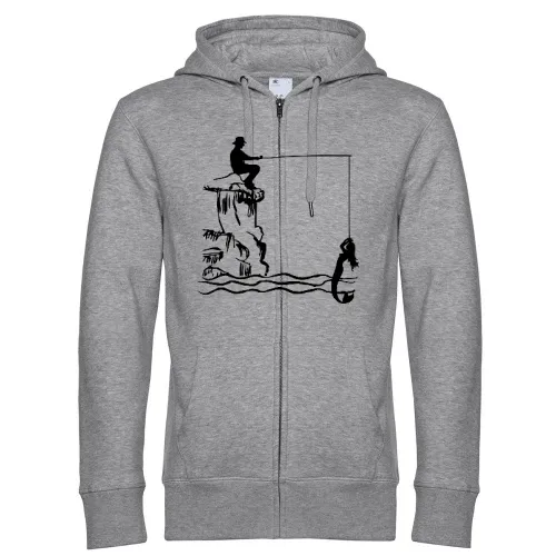 Angler mit Nixe Männer Hoodie