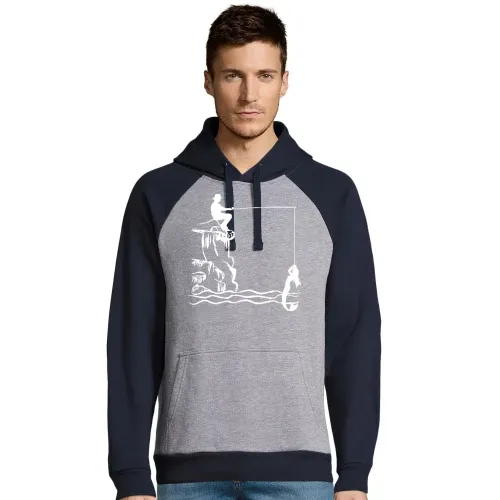 Angler mit Nixe Männer Hoodie