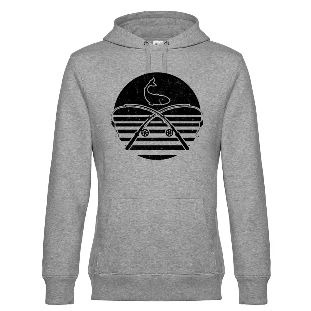  Männer Hoodie mit Aufdruck 'Angler Vintage Angeln'