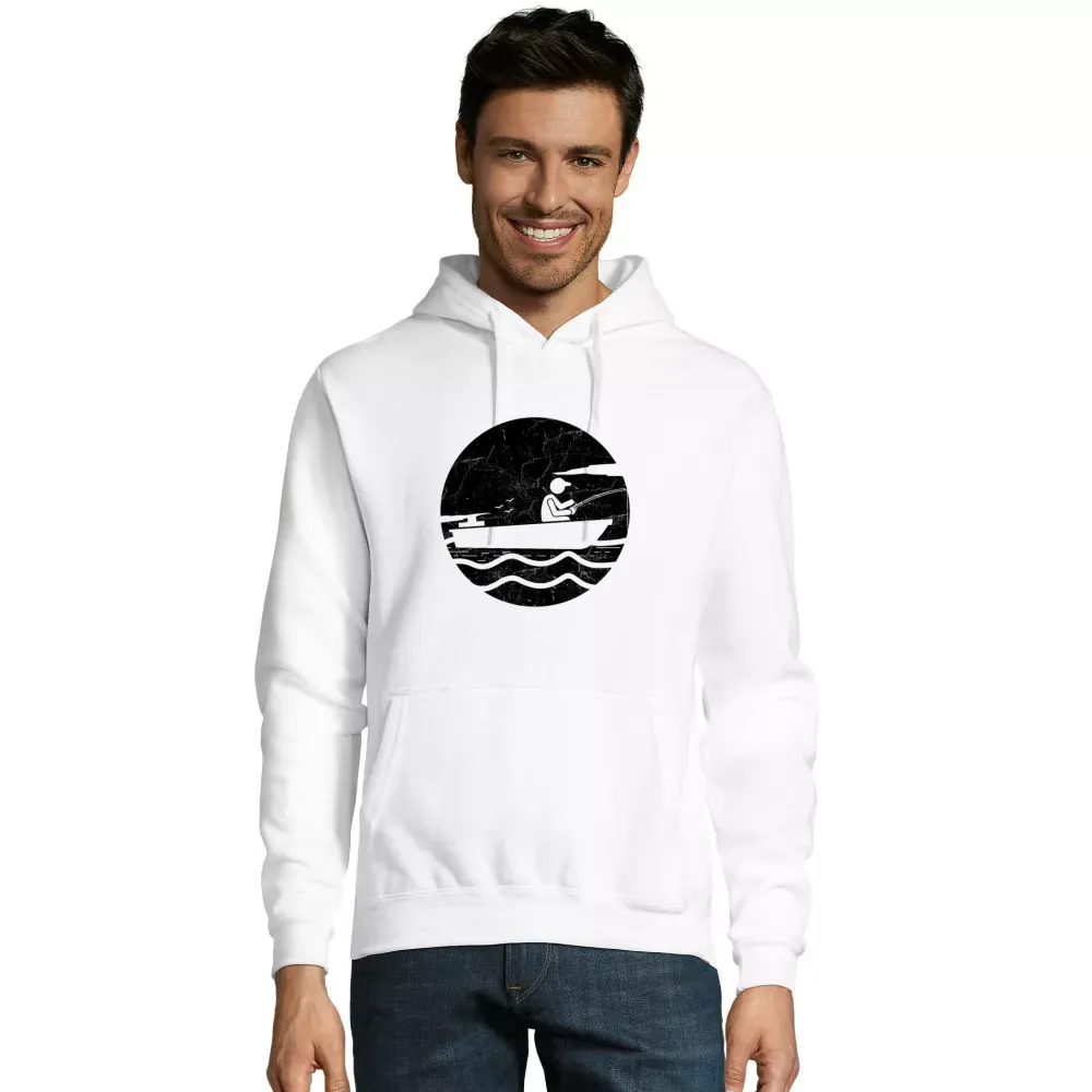 Kapuzenpulli Männer Hoodie mit Aufdruck 'Angler Vintage Angeln'