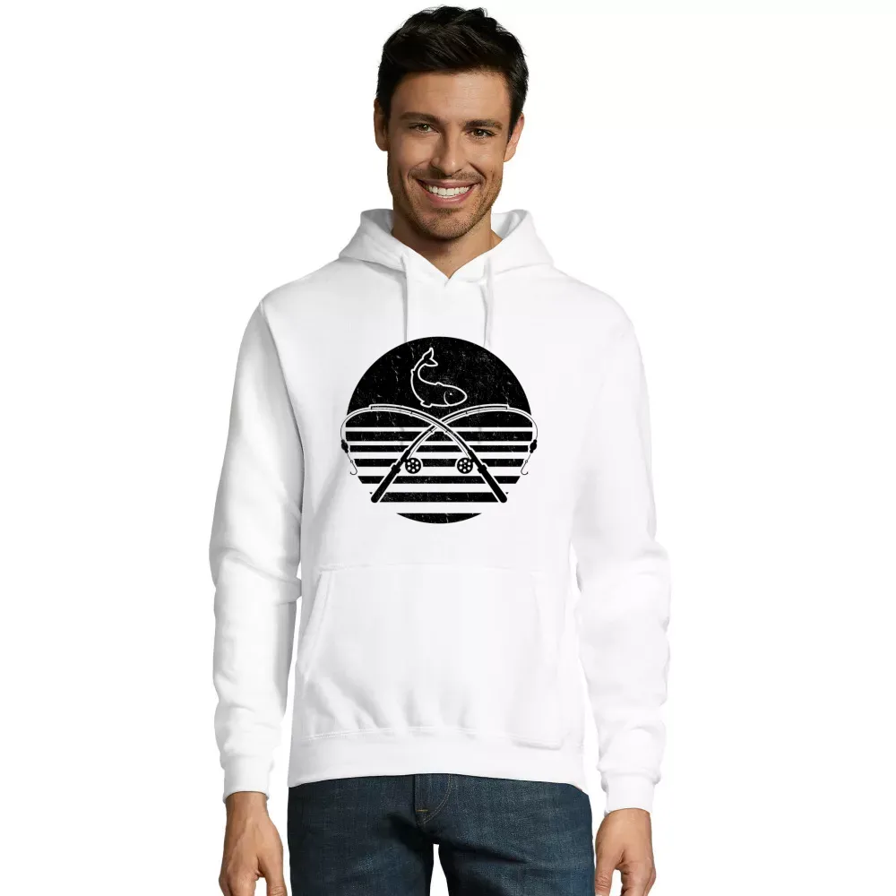 Kapuzenpulli Männer Hoodie mit Aufdruck 'Angler Vintage Angeln'