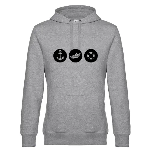 Anker Papierschiff Rettungsring Hoodie Männer King Hooded