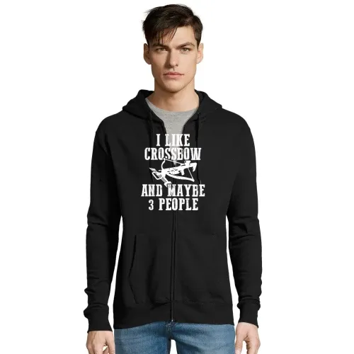 Armbrust Spruch I Like Crossbow und Maybe 3 People Hoodie Männer Seven