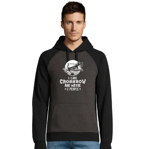 Armbrust Spruch I Like Crossbow und Maybe 3 People Männer Hoodie