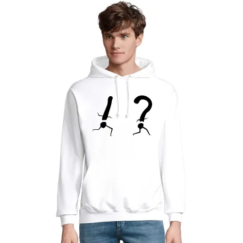 Ausrufezeichen jagt Fragezeichen Männer Hoodie