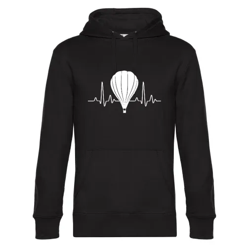 Ballonfahrt Heissluftballon Herzschlag Ballonflug Männer Hoodie