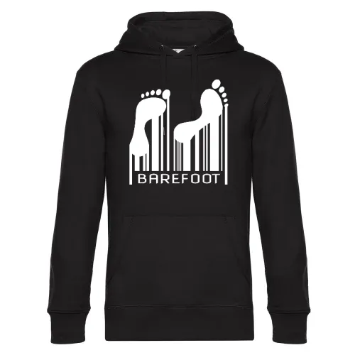 Barefoot Barcode Barfuss Strichcode Code Hoodie Männer King Hooded