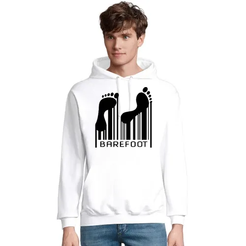 Barefoot Barcode Barfuss Strichcode Code Hoodie Männer Condor