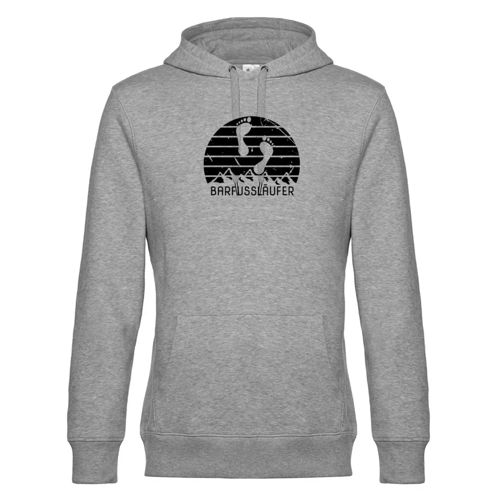 Männer Hoodie mit Aufdruck 'Barfussläufer Barfuss Retro Barfuß Berge Vintage'