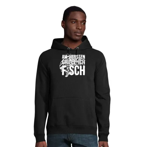 BBQ Spruch Fisch Griller Grillen Angeln Angler Hoodie Männer Stellar Bio