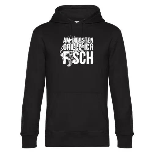 BBQ Spruch Fisch Griller Grillen Angeln Angler Hoodie Männer King Hooded