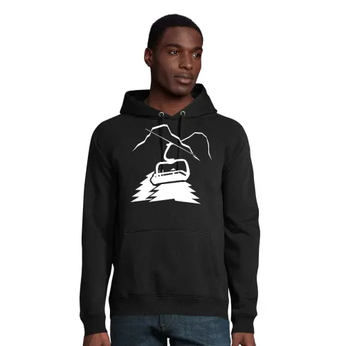 Berglandschaft mit Lift und Gipfel Männer Hoodie