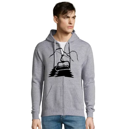 Berglandschaft mit Lift und Gipfel Männer Hoodie