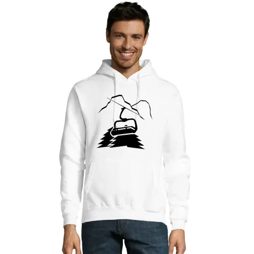 Berglandschaft mit Lift und Gipfel Männer Hoodie