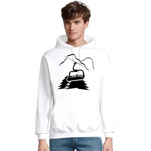 Berglandschaft mit Lift und Gipfel Männer Hoodie