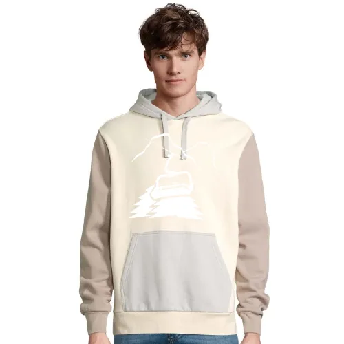 Berglandschaft mit Lift und Gipfel Männer Hoodie
