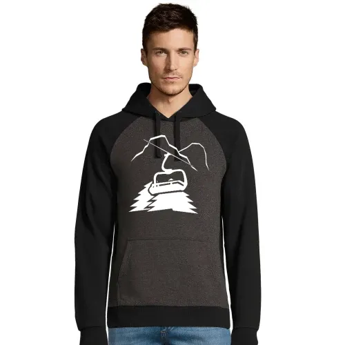 Berglandschaft mit Lift und Gipfel Männer Hoodie