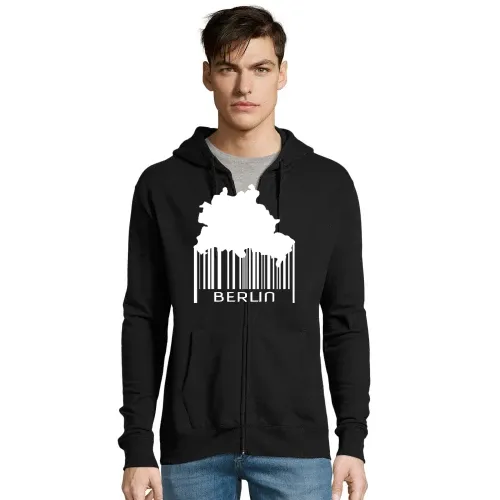 Berlin Barcode Berliner Strichcode Farbe wählbar Hoodie Männer Seven