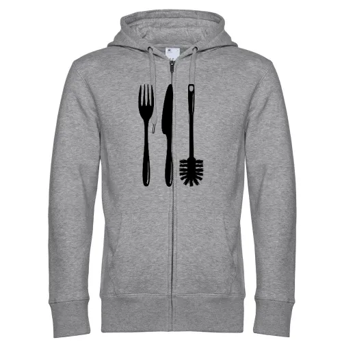 Besteck mit einer Klobürste Männer Hoodie
