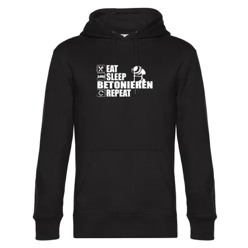 Betonmischer Maurer Eat Sleep Betonieren Repeat Hoodie Männer King Hooded
