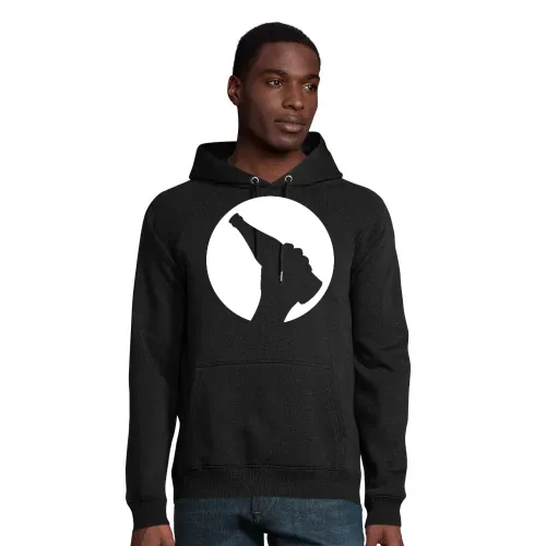 Biermond mit einer Bierflasche in der Hand Männer Hoodie