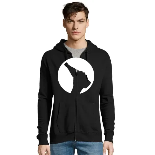 Biermond mit einer Bierflasche in der Hand Männer Hoodie