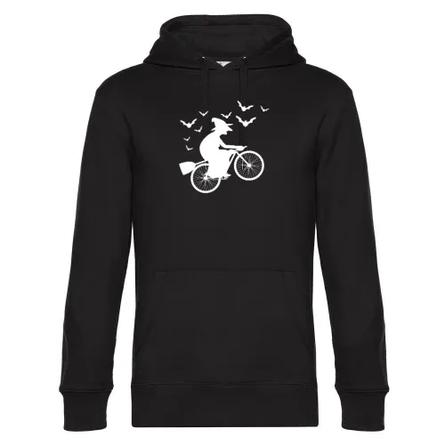 Biker Hexe Halloween Fahrrad mit Besen Radtour Hoodie Männer King Hooded