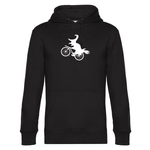 Biker Hexe Halloween Fahrrad mit Besen Radtour Hoodie Männer King Hooded