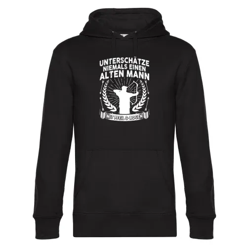 Bogenschießen Bogenschütze Pfeil und Bogen Rentner Männer Hoodie