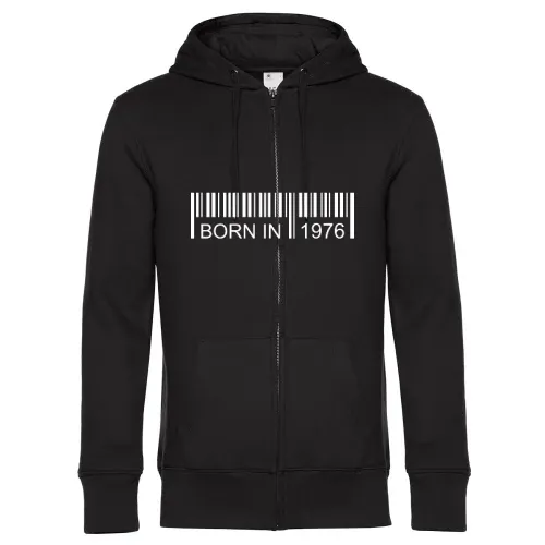 Born in 1976 Strichcode Männer Hoodie