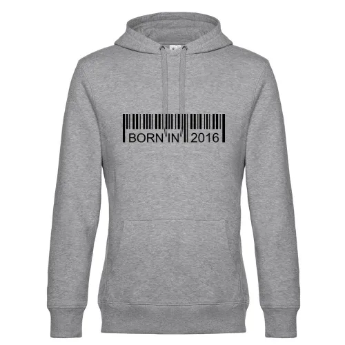 Born in 2016 Strichcode Hoodie Männer King Hooded