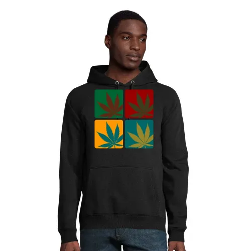 Cannabisblatt Warhol Hoodie Männer Stellar Bio