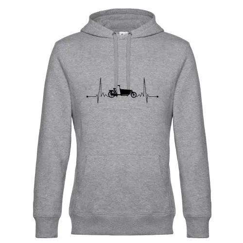 Cargo Bike Herzschlag Lastenfahrrad Puls Motiv Hoodie Männer King Hooded
