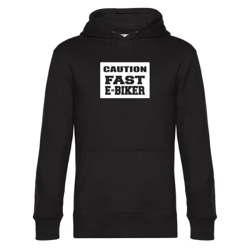 Caution Fast E-Biker Ebike Radfahrer Warnschild Hoodie Männer King Hooded
