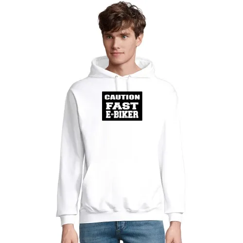 Caution Fast E-Biker Ebike Radfahrer Warnschild Hoodie Männer Condor