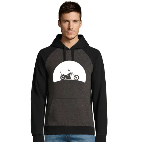 Chopper im Sonnenuntergang Männer Hoodie