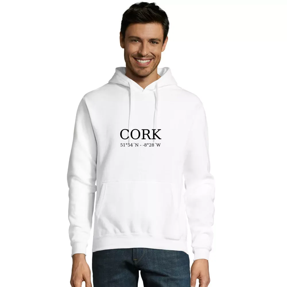 Kapuzenpulli Männer Hoodie mit Aufdruck 'Cork Koordinaten'