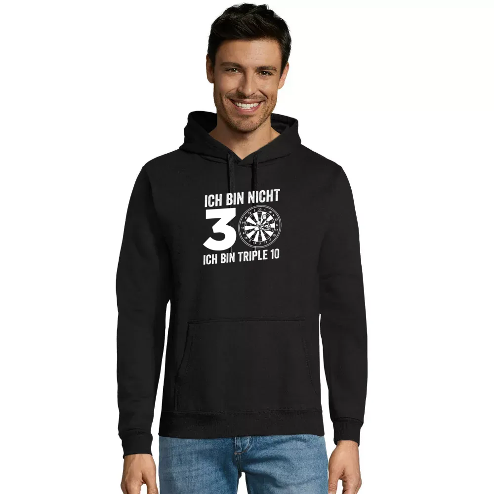 Kapuzenpulli Männer Hoodie mit Aufdruck 'Dart Geburtstag 30 Triple 10 - Darts Dartspieler'