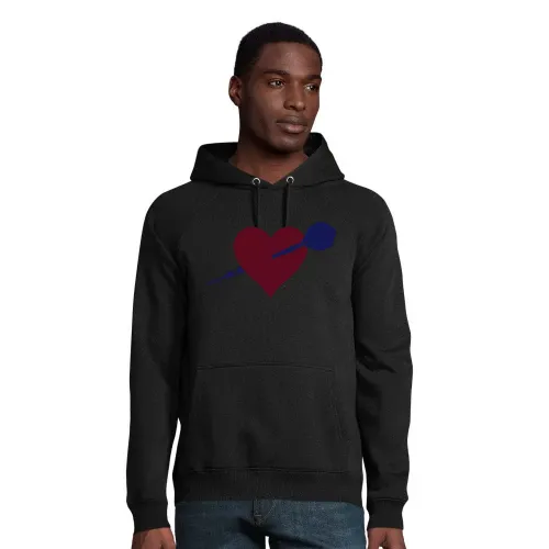 Dartpfeil durch Herz Hoodie Männer Stellar Bio