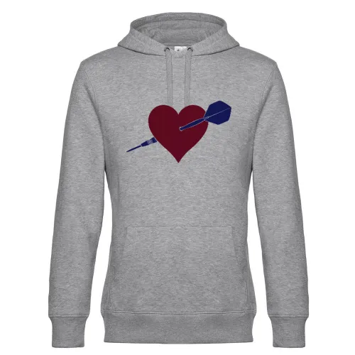 Dartpfeil durch Herz Hoodie Männer King Hooded