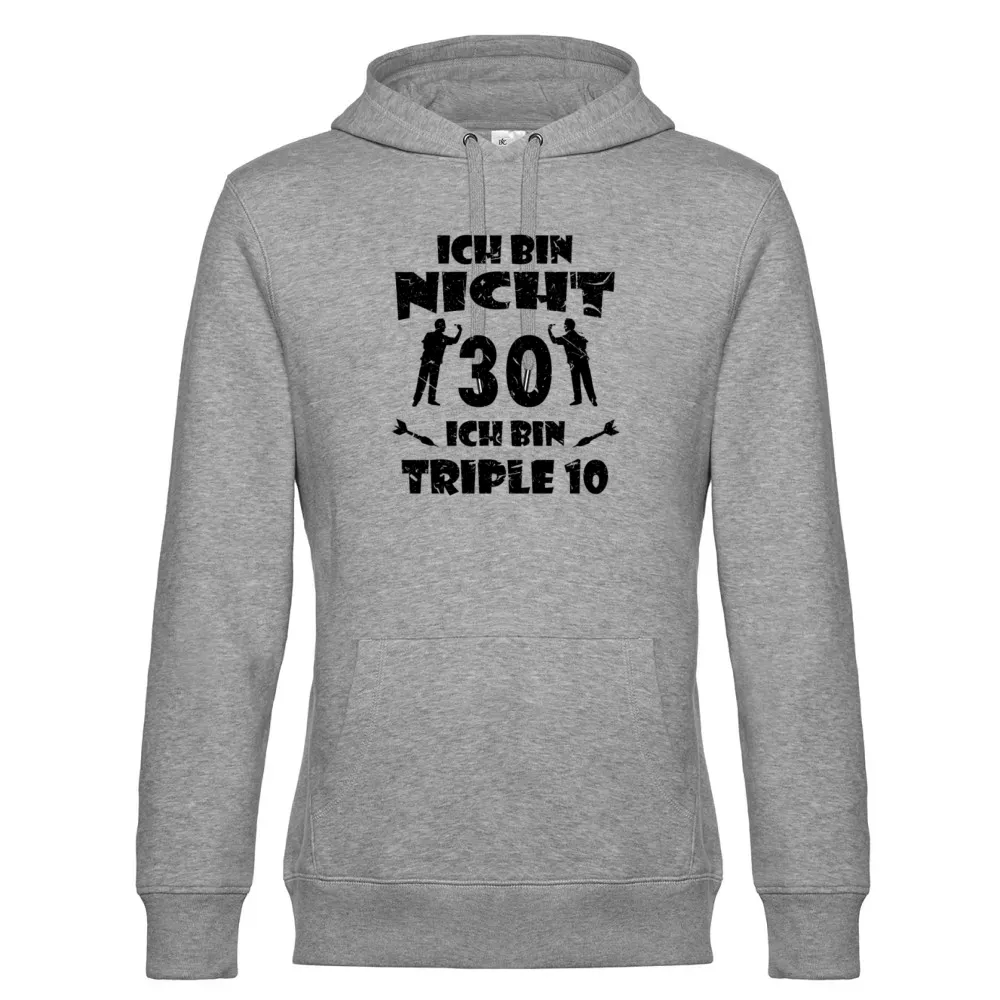  Männer Hoodie mit Aufdruck 'Dartspieler 30 Geburtstag Triple 10 Dart Geschenk'