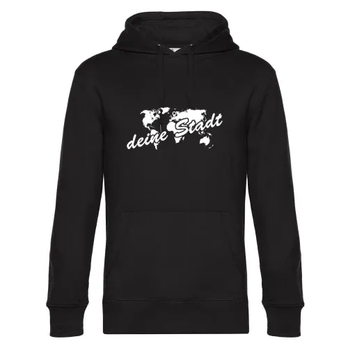 deine Stadt auf Weltkarte Hoodie Männer King Hooded