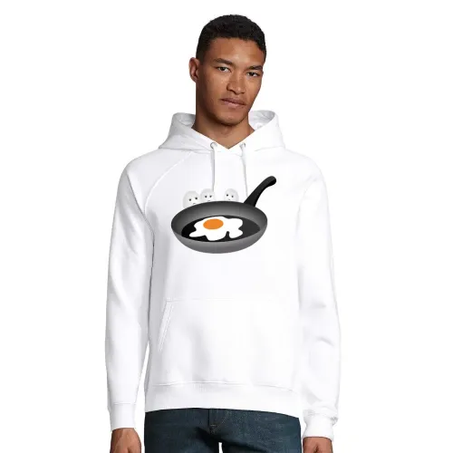 Drei Eier schauen Spiegelei Hoodie Männer Stellar Bio