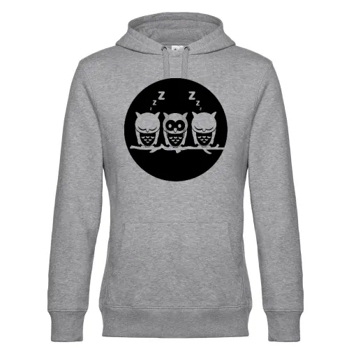 Drei Eule auf Ast vorm Vollmond Hoodie Männer King Hooded
