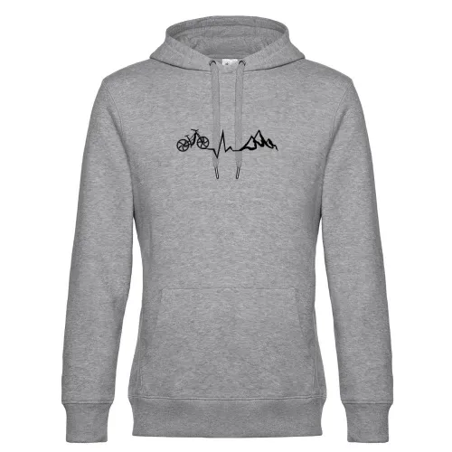 E-Bike Berge Puls Fahrradfahrer Herzschlag Ebiker Hoodie Männer King Hooded